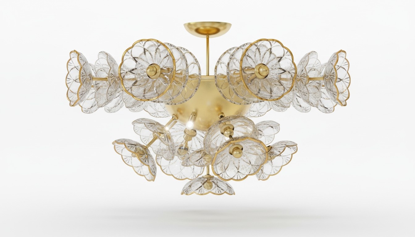 Design Kronleuchter Bohemia Decken Leuchte Gold Kristall Lampe Lampen