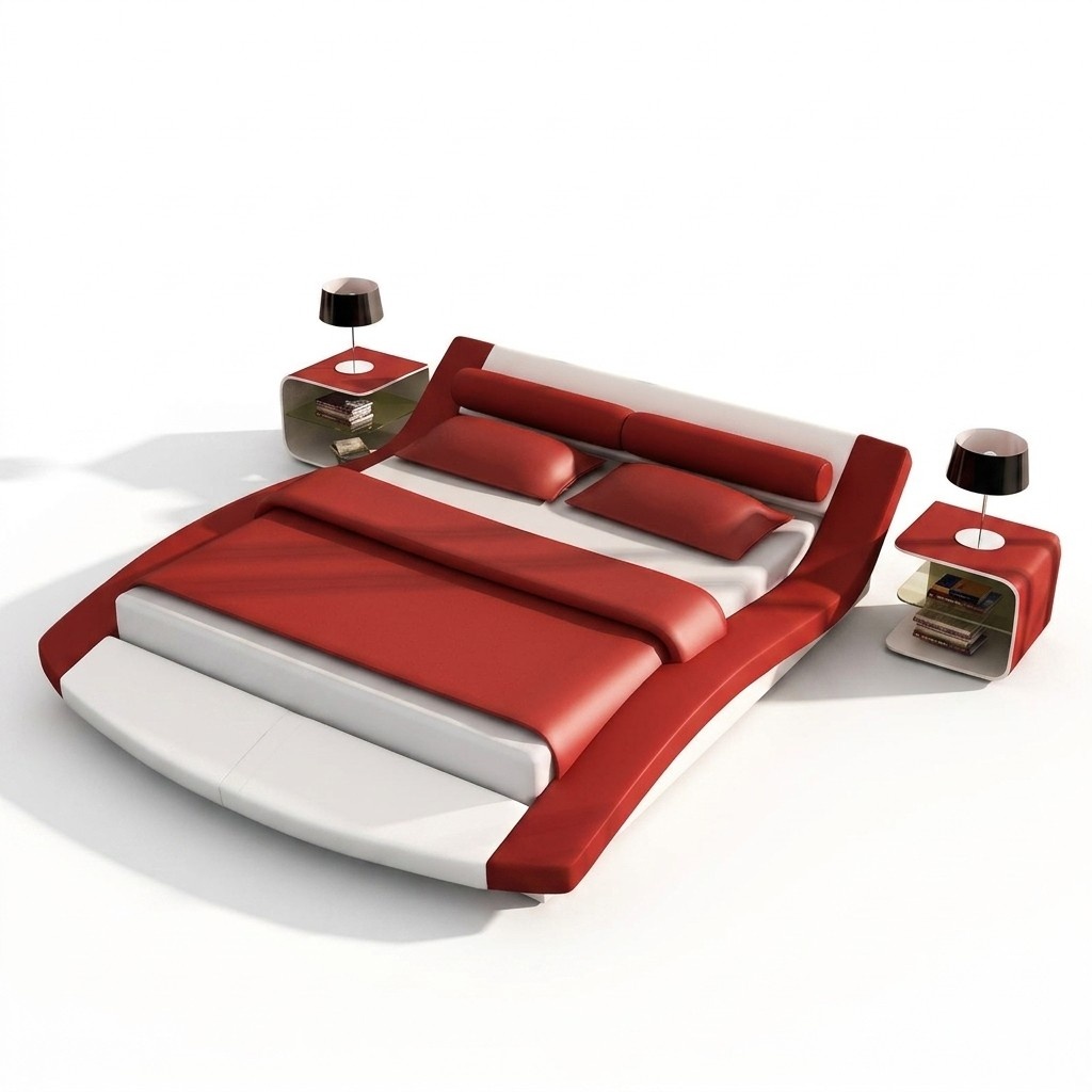 Design Leder Bett Hotel Gestell Luxus Schlaf Zimmer Doppel Betten Ehe Modernes