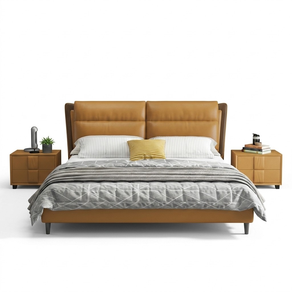 Design Leder Bett Luxus Polster Betten Doppel Schlafzimmer 180x200