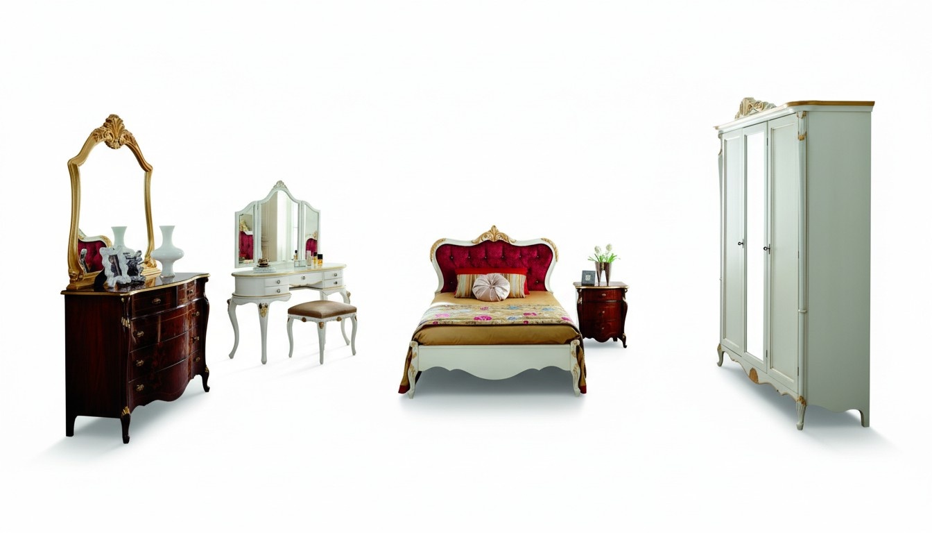 Design Luxus Bett 120*195 cm mit Kopfteil Knöpfe Stil Barock Italienische Möbel