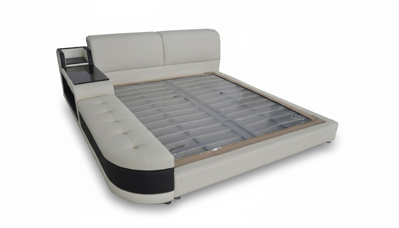 Design Luxus Bett mit USB Polster Betten Leder 140/160/180/200 LB8820