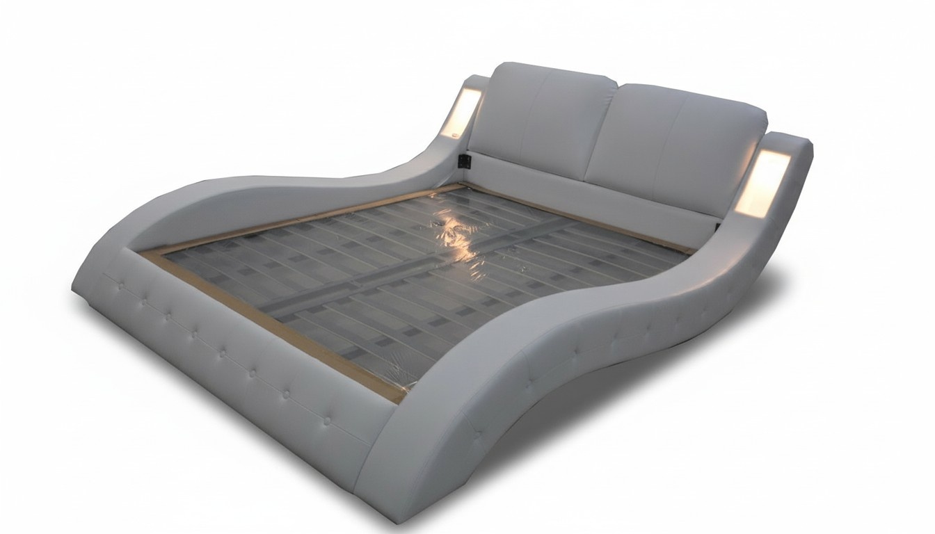 Design Luxus Bett Polster Ehe Hotel Moderne Betten Leder 140/160/180/200 LB8824