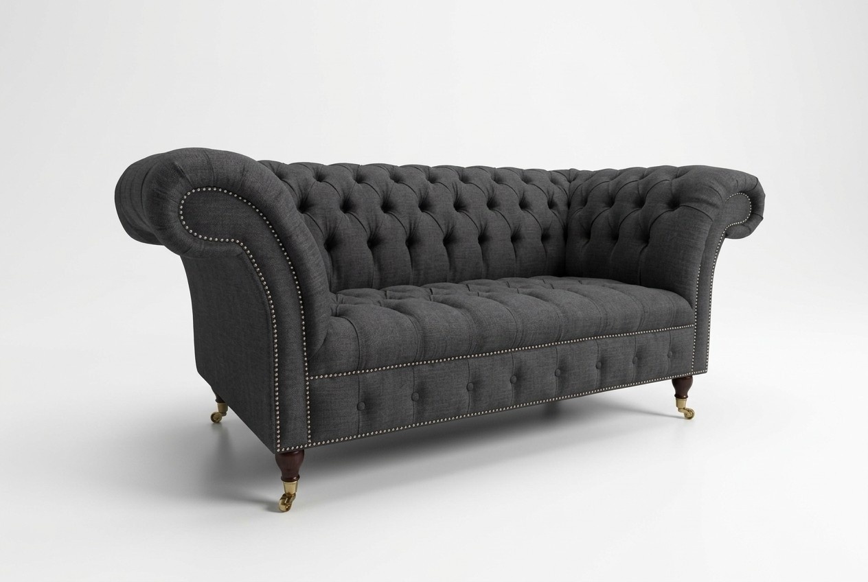 Design Luxus Sofa 2 Sitzer Couch Polster Klassische Textil Sofas