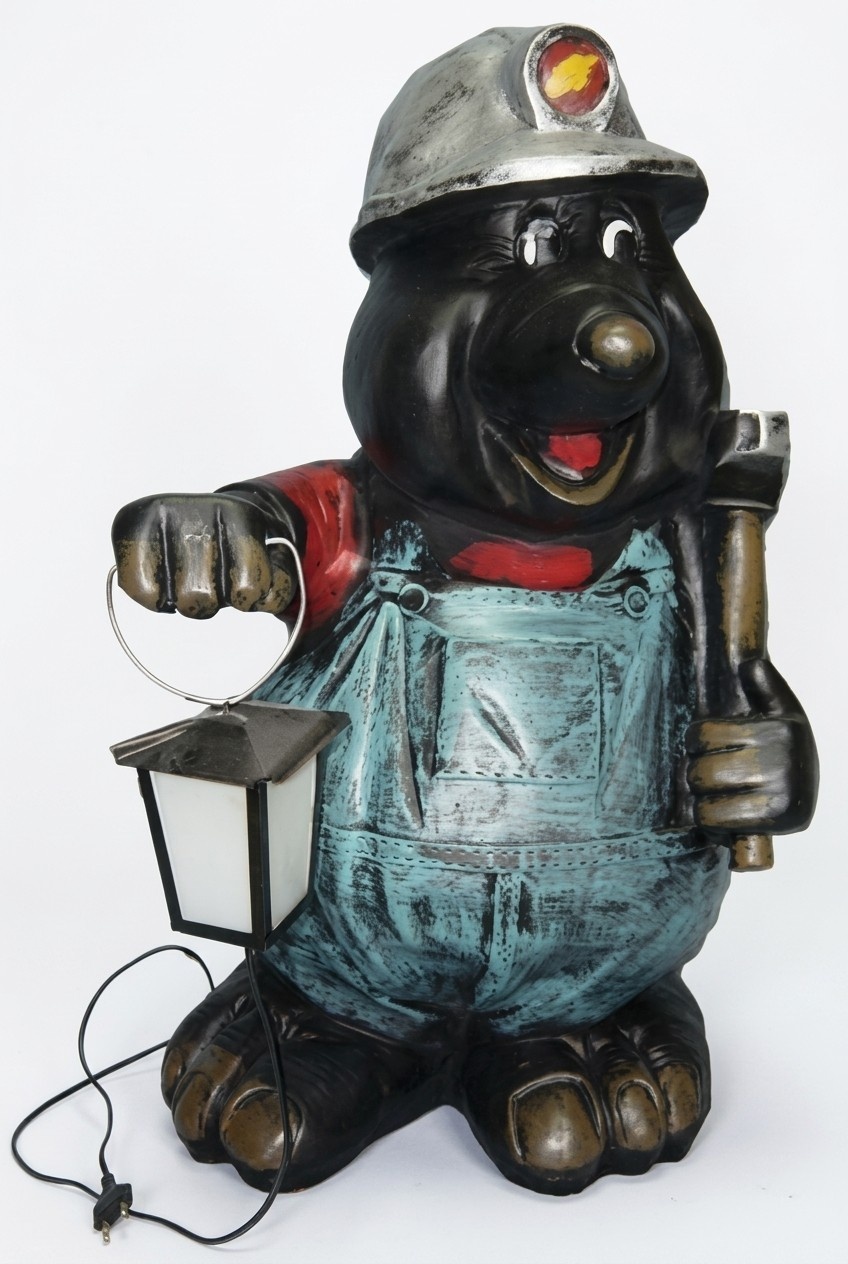 Design Maulwurf mit Lampe Figur Garten Statue Skulptur Figuren Skulpturen