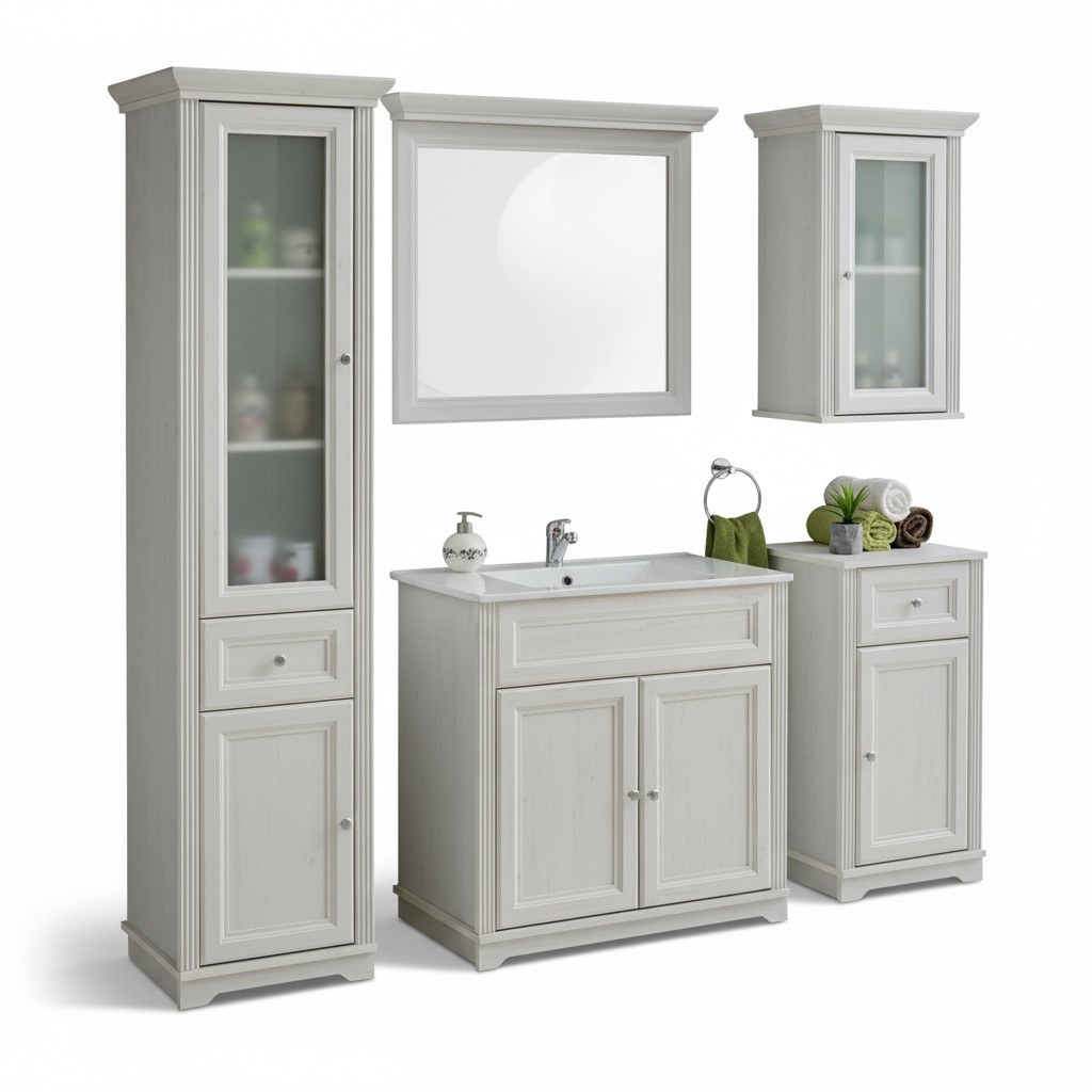 Design Möbel Badezimmer Bad Set Garnitur Waschbecken Schrank