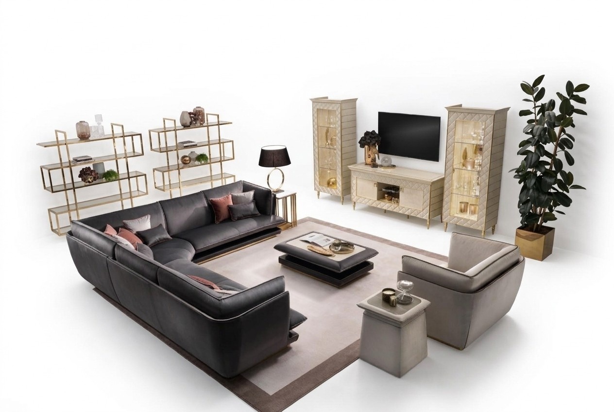 Design Möbel Couch Sofagarnitur Couchen Sofa Garnituren 4tlg. Set arredoclassic