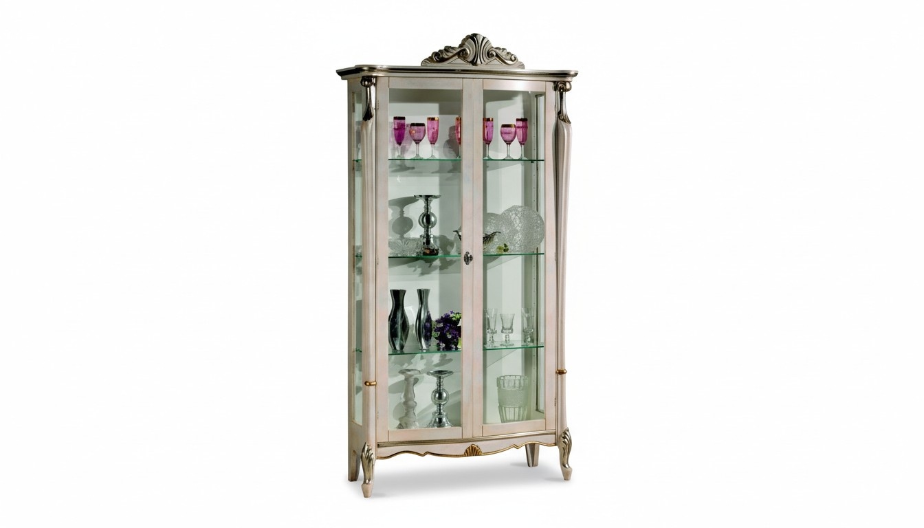 Design Möbel Holz Klassischer Barock Luxus Vitrine Schrank Regal Italienische Möbel Neu