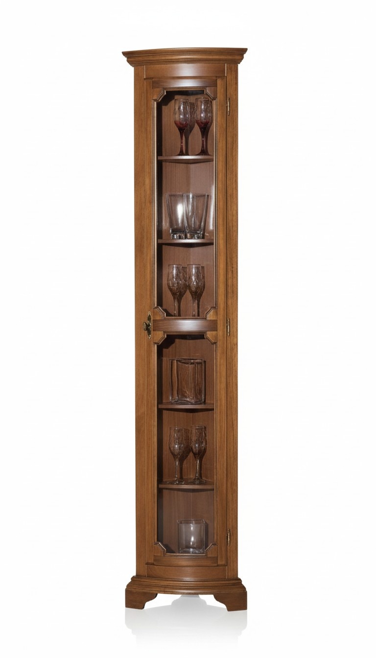 Italienische Möbel Braun Vitrine Holz Schränke Klassische Anrichte