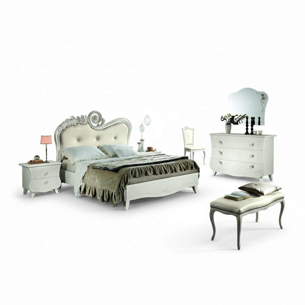 Design Möbel Klassisch Luxus Betten Neu Bett 2x Nachttisch Schlafzimmer Set 3tlg