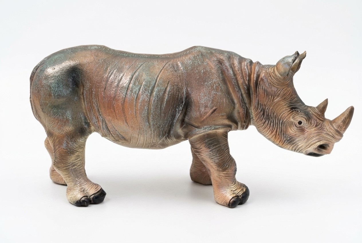 Design Nashorn Afrika Zoo Figur Statue Skulptur Figuren Skulpturen Garten