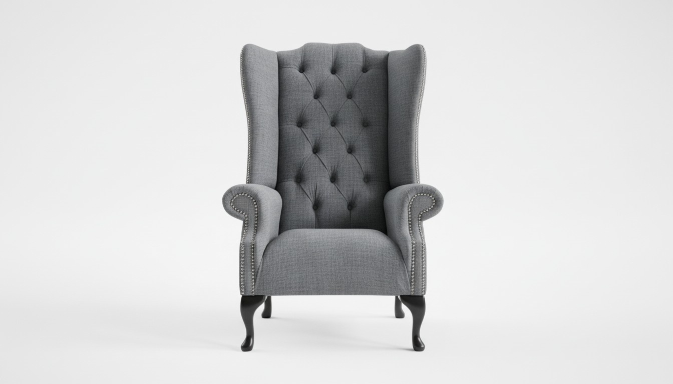 Design Ohrensessel Chesterfield Stoff Couch Sofa Polster Sofas Sessel Fernseh