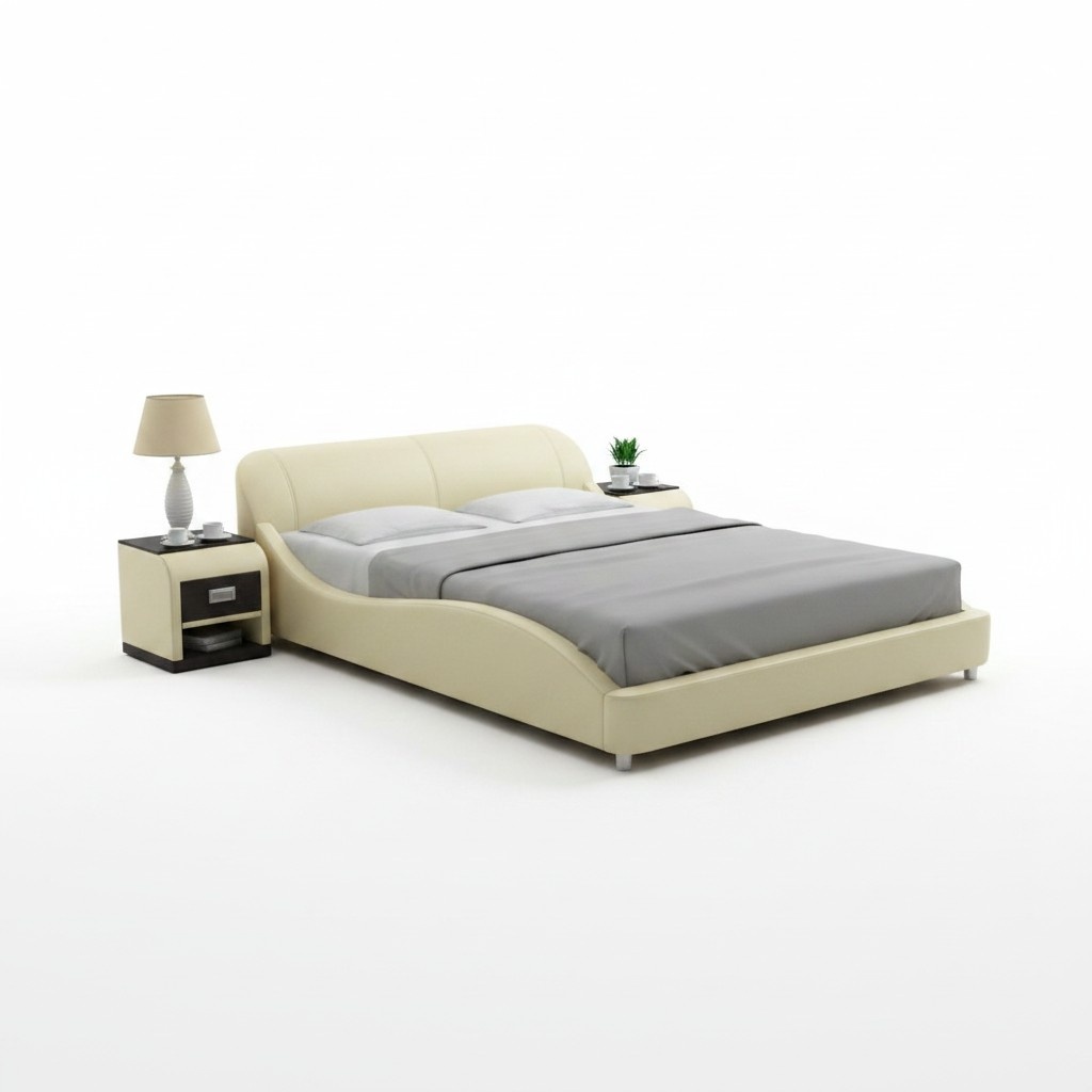 Design Doppel Bett Betten Schlafzimmer mit USB & Regal 200x210cm