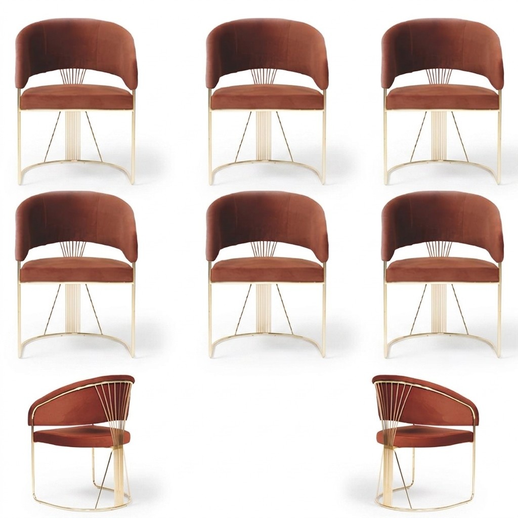 Design Polster Sitz 6 Stühle Gruppen Garnitur Sessel Lounge Set Luxus