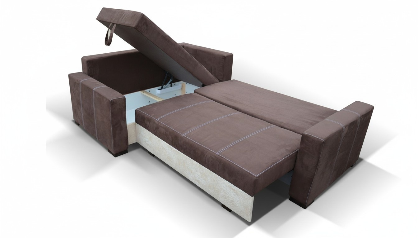 Design Schlafsofa Sofa Polster Wohnzimmer Ecksofa Couch Textl Stoff