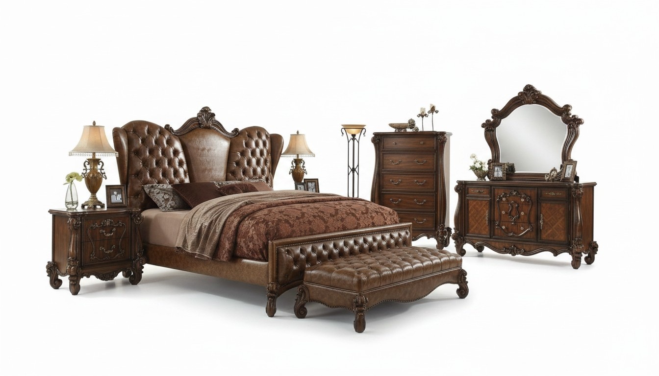 Design Schlafzimmer 6 tlg. Schlafzimmer Komplett Set Bett Nachttisch
