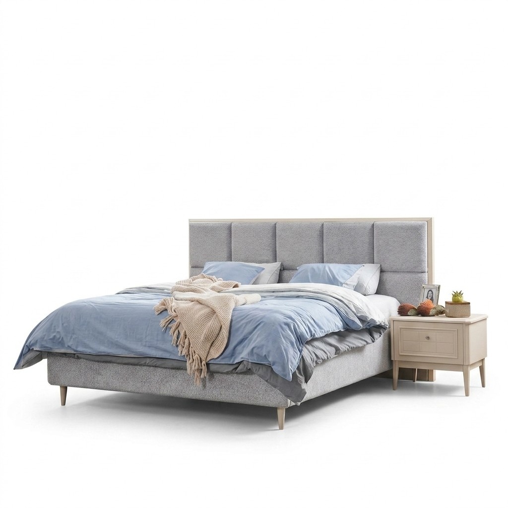 Design Schlafzimmer Set Bett + 2x Nachttische Luxus Doppel EhebettDesign Schlafzimmer Set Bett + 2x Nachttische Luxus Doppel Ehebett