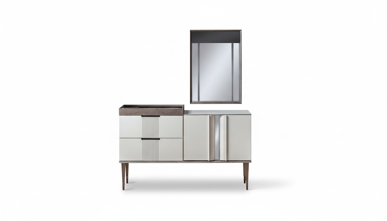 Design Schminktisch mit Spiegel Luxus Schlafzimmer Möbel 2tlg. Stil