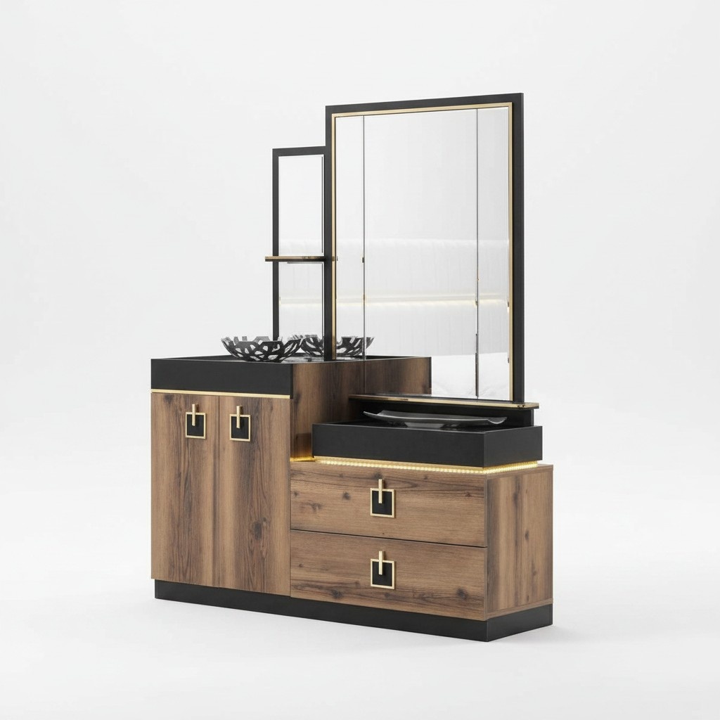 Design Schminktisch mit Spiegel Luxus Modern Schlafzimmer Möbel Neu