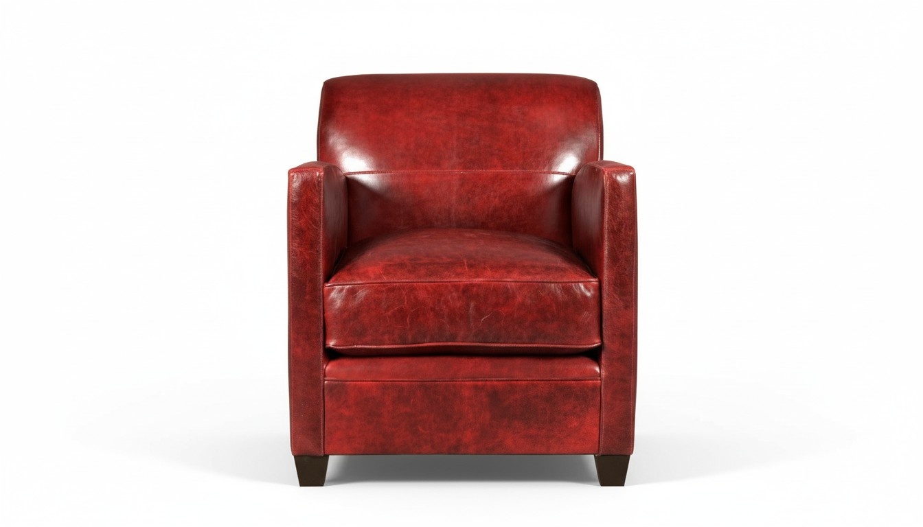 Design Sessel 1 Sitzer Leder Textil Luxuspolster Chesterfield Rot Sessel
