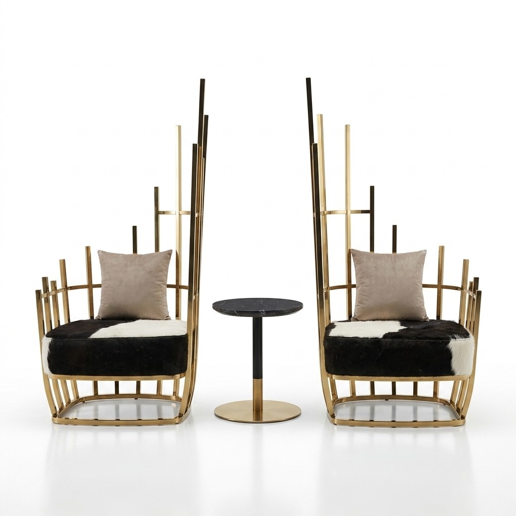 Design Sessel Metall Lounge 4x Set Neu Garnitur Stuhl Stühle Relax Gruppe