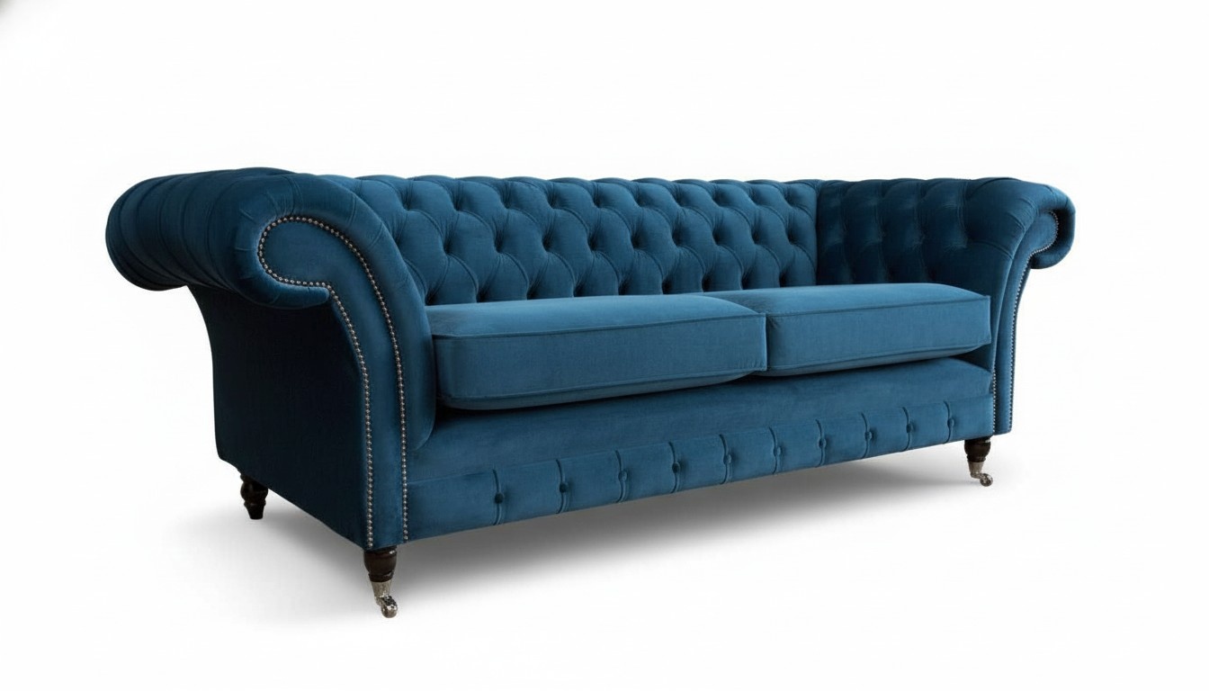 Design Sofa 3 Sitzer Couch Polster Luxus Textil Sofas Chesterfield Neu