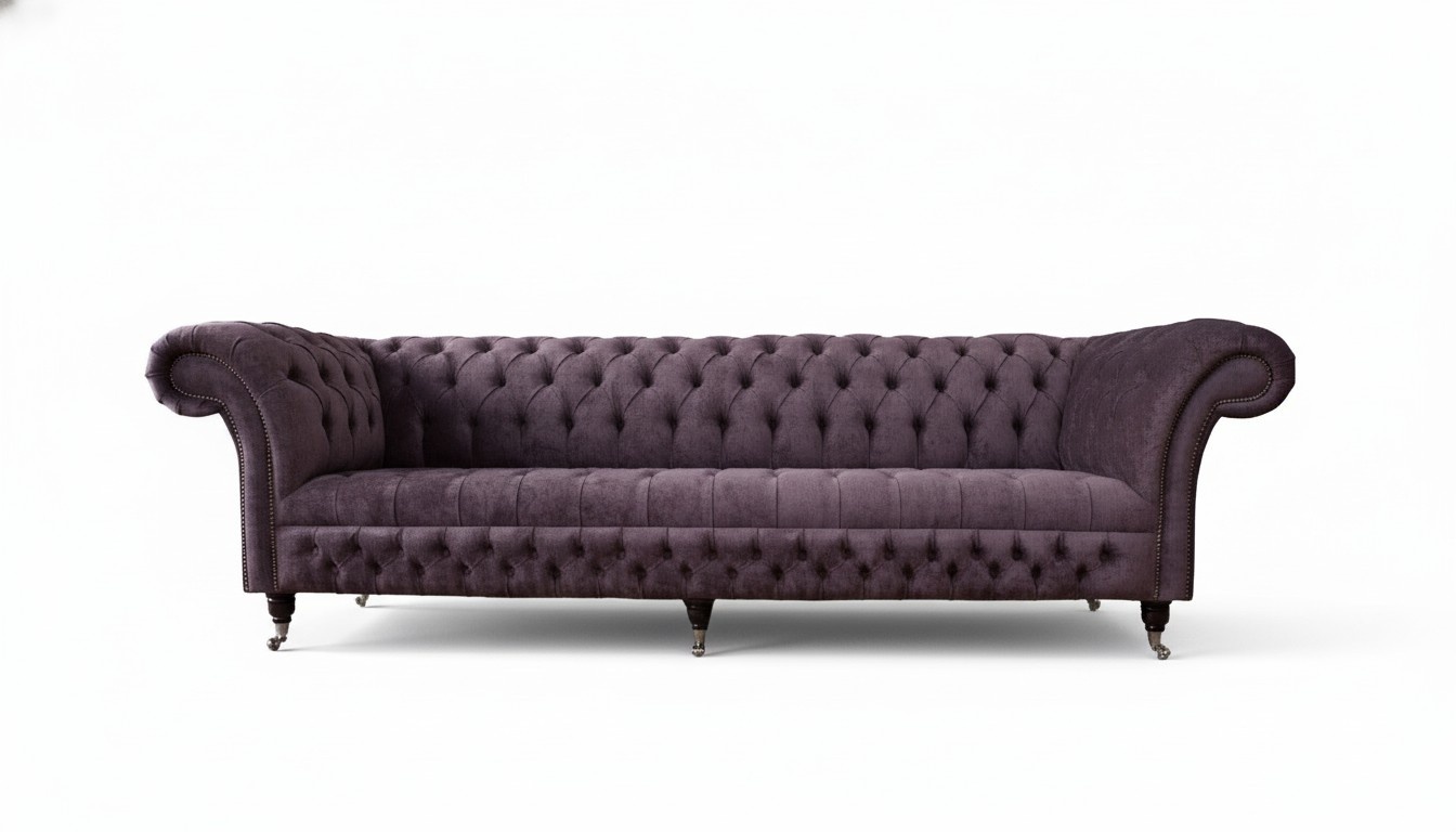 Design Sofa 4 Sitzer Couch Polster Luxus Textil Sofas Chesterfield Neu