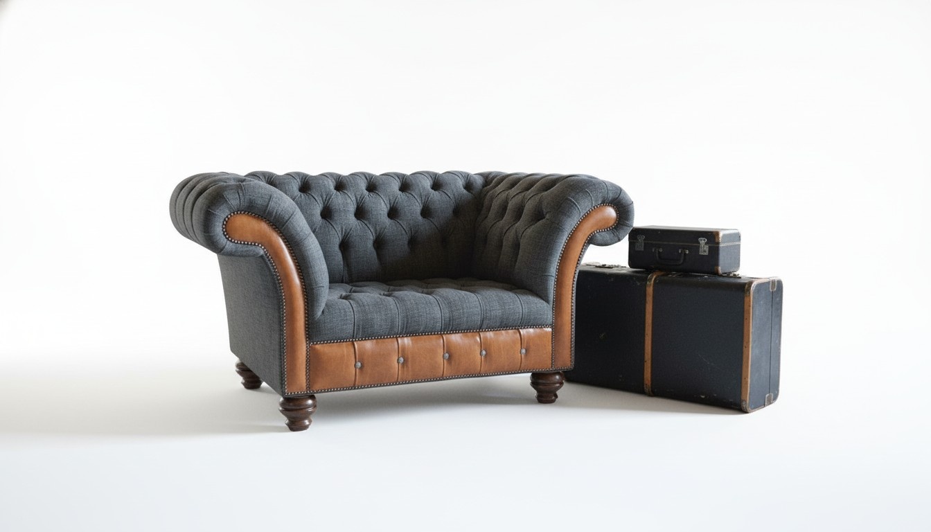Design Sofa Sessel 1 Sitzer Couch Polster Luxus Klassische Textil