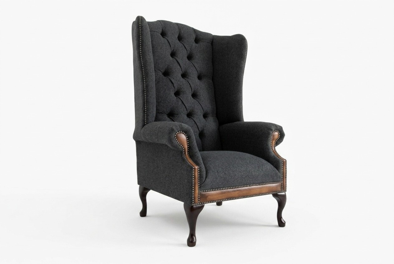 Design Sofa Sessel Couch Polster Luxus 1 Sitzer Textil Chesterfield Samt Leder