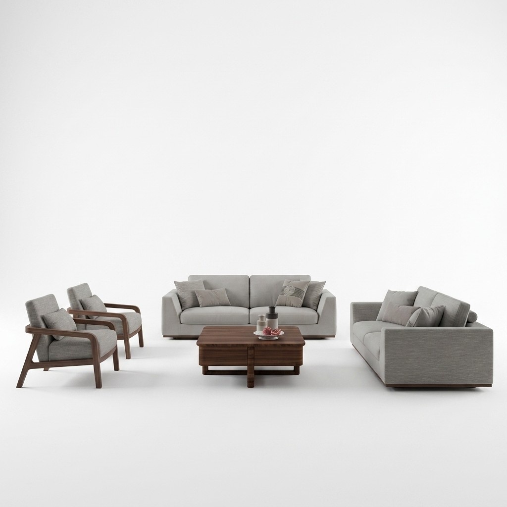 Design Sofa Set 3tlg Zweisitzer Sofa Couch Polstermöbel 2x Sessel Wohnzimmer