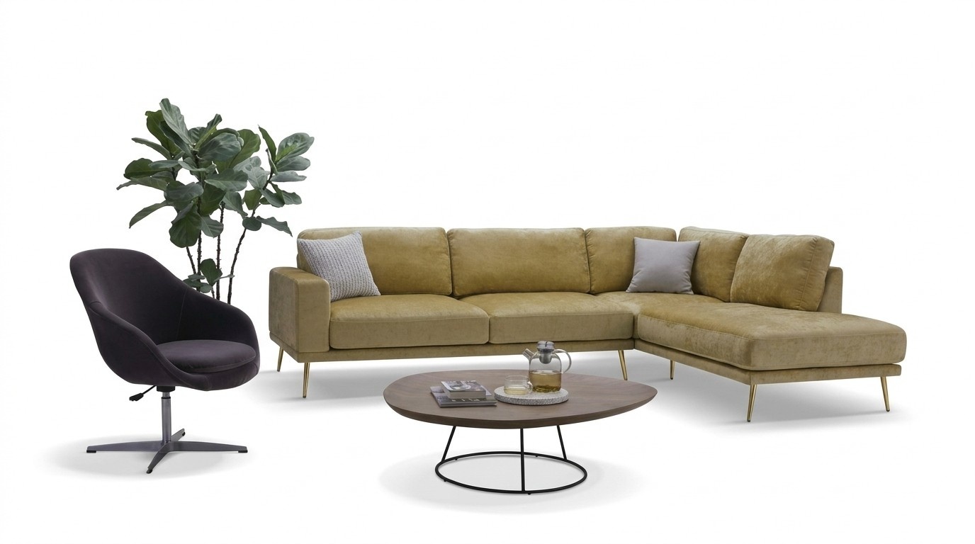 Design Stoff Ecksofa L-Form Sofa Couch Design Polster Textil Modern