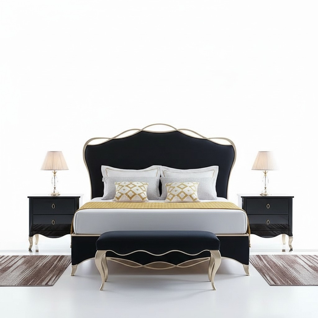 Design Textil Bett Ehe Modernes Hotel Gestell Luxus Schlaf Zimmer Doppel