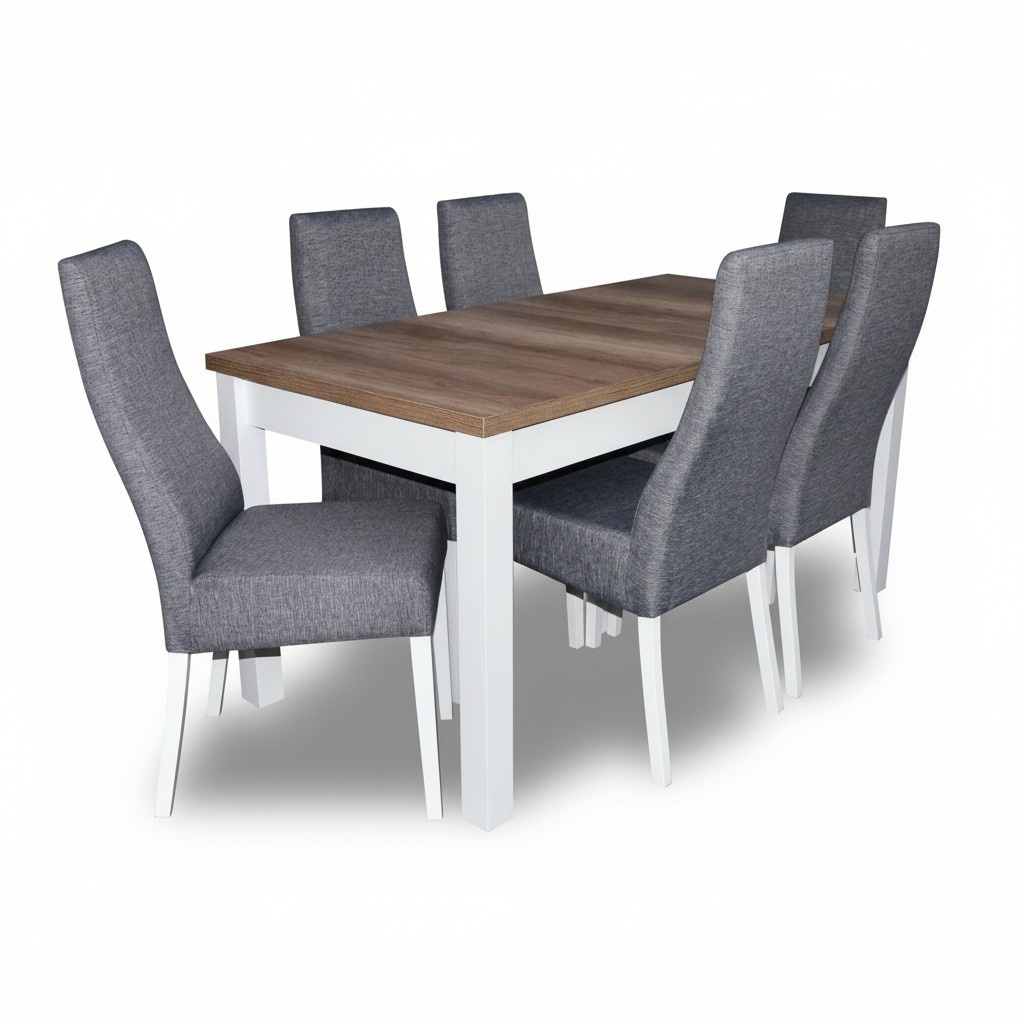 Design Tisch + 6 Stühle Esszimmer Garnitur Stuhl Set Essgarnituren Tische Holz