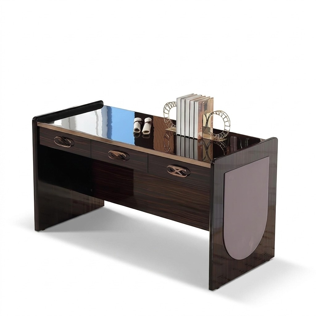 Design Tisch Sekretär Luxus Schreib Möbel Metall Hochglanz Tische Office Büro