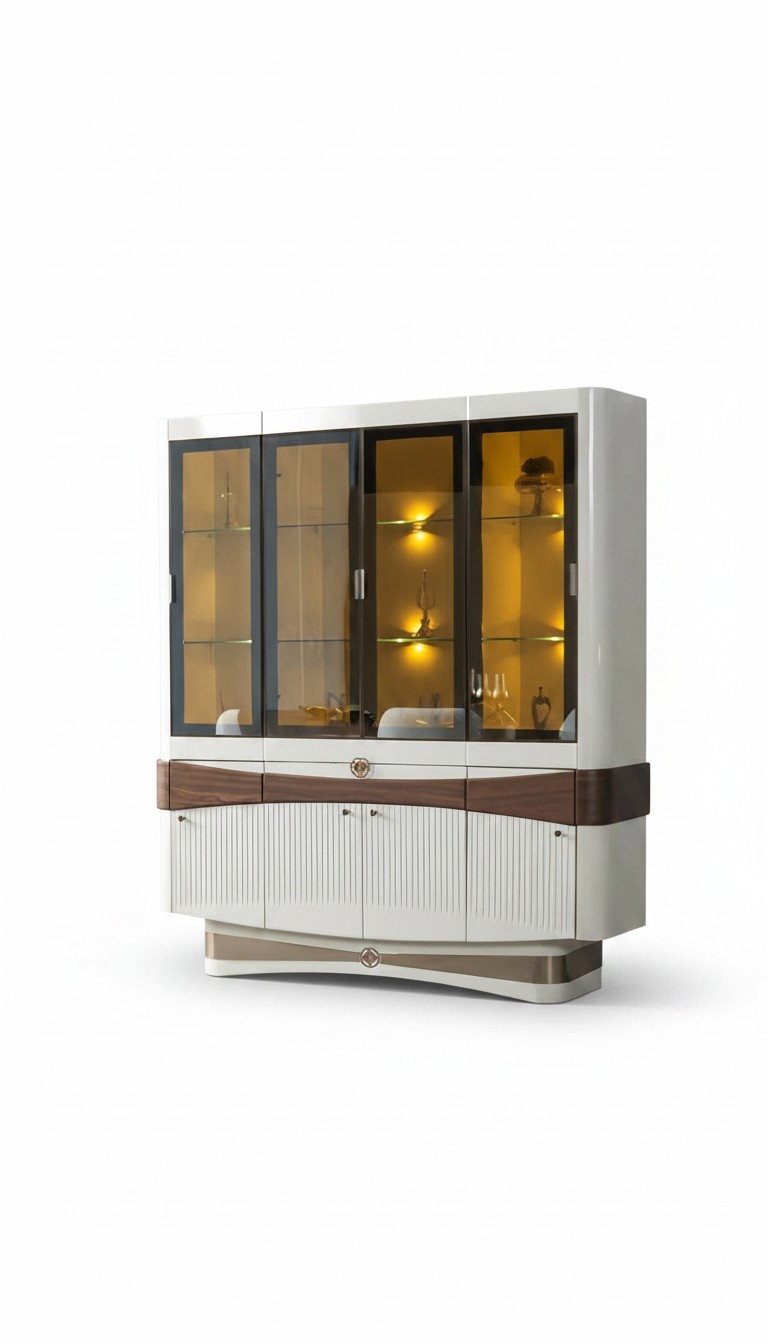 Design Vitrine Holzmöbel Weiß Modern Luxus Vitrinen Schrank Einrichtung Möbel