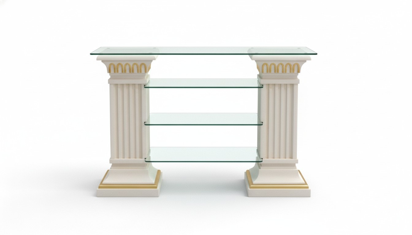 Design Vitrine Regal Glas Säule Vitrinen Regale TV Schrank Wohnzimmer