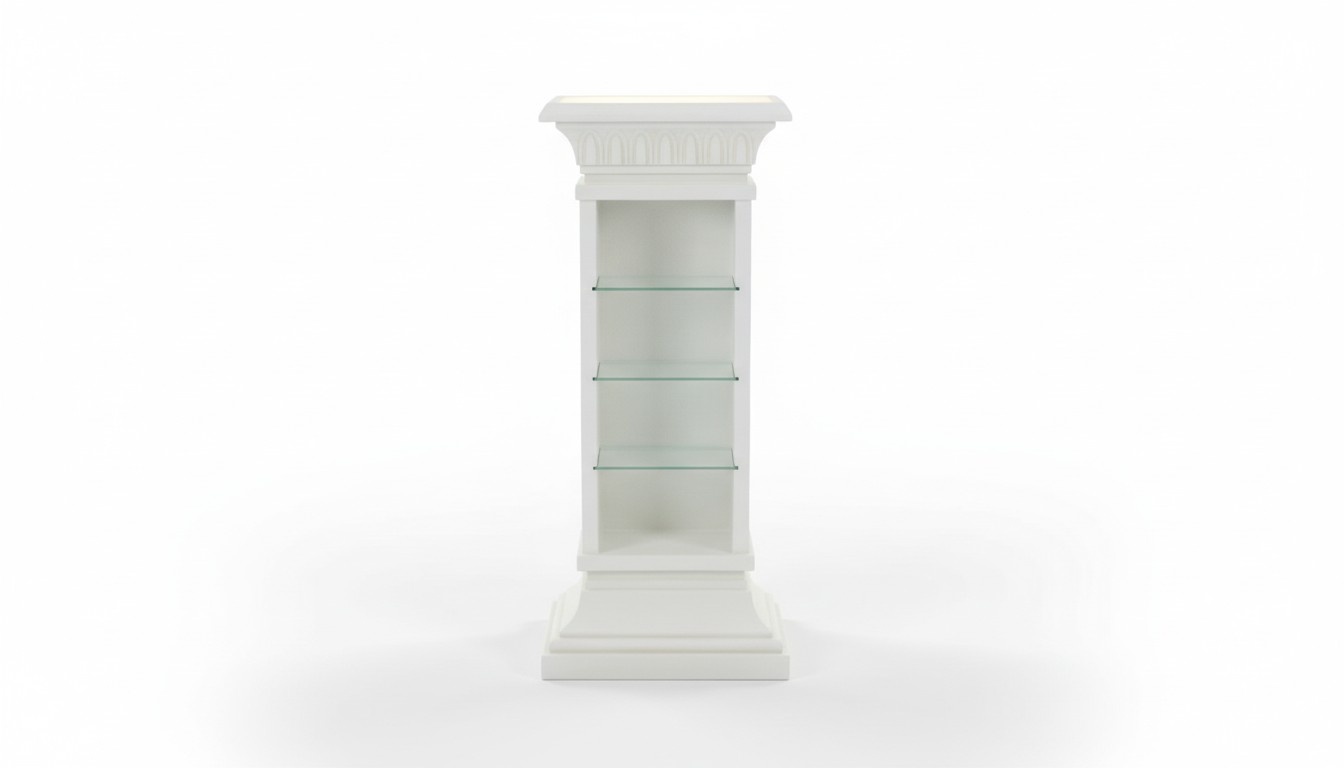 Design Vitrine Regal Glas Säule Vitrinen Regale Lampe Schrank Wohnzimmer