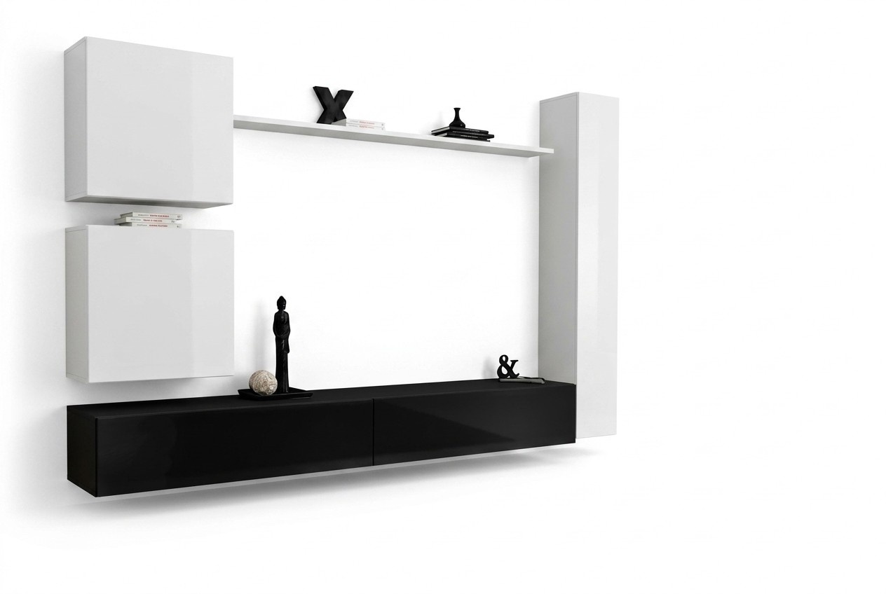 Design Wohnwand Sideboard 3x Schrank TV-Ständer Set 6tlg.Holzmöbel Stil Designer