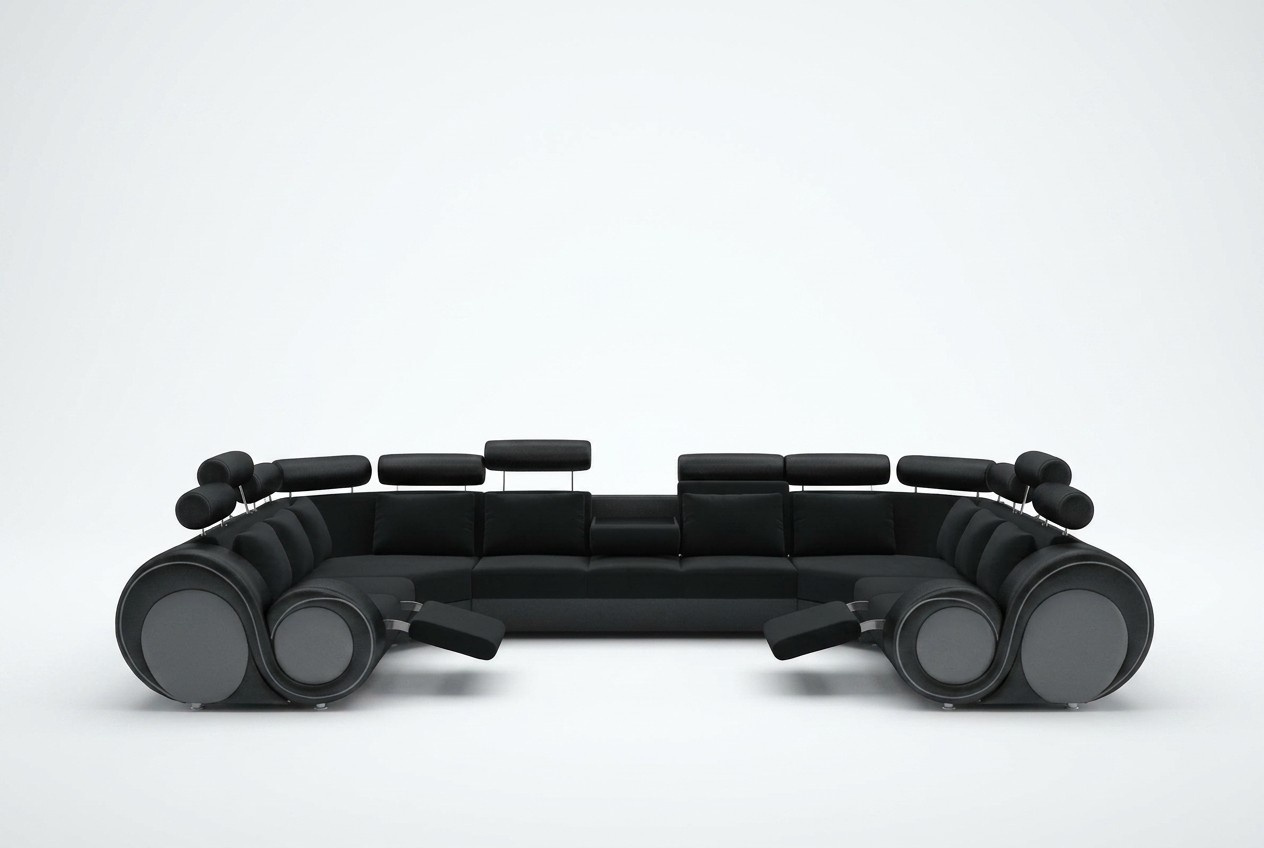 Design XXL Wohnlandschaft Sofa mit USB,Couch Polster Ecksofa Textil Stoff Neu