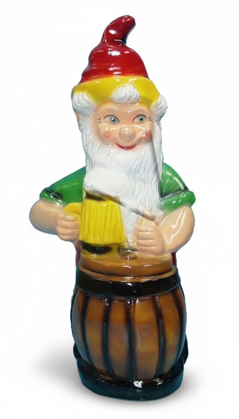Design Zwerg mit Bier Figur Garden Statue Skulptur Figuren Skulpturen Deko