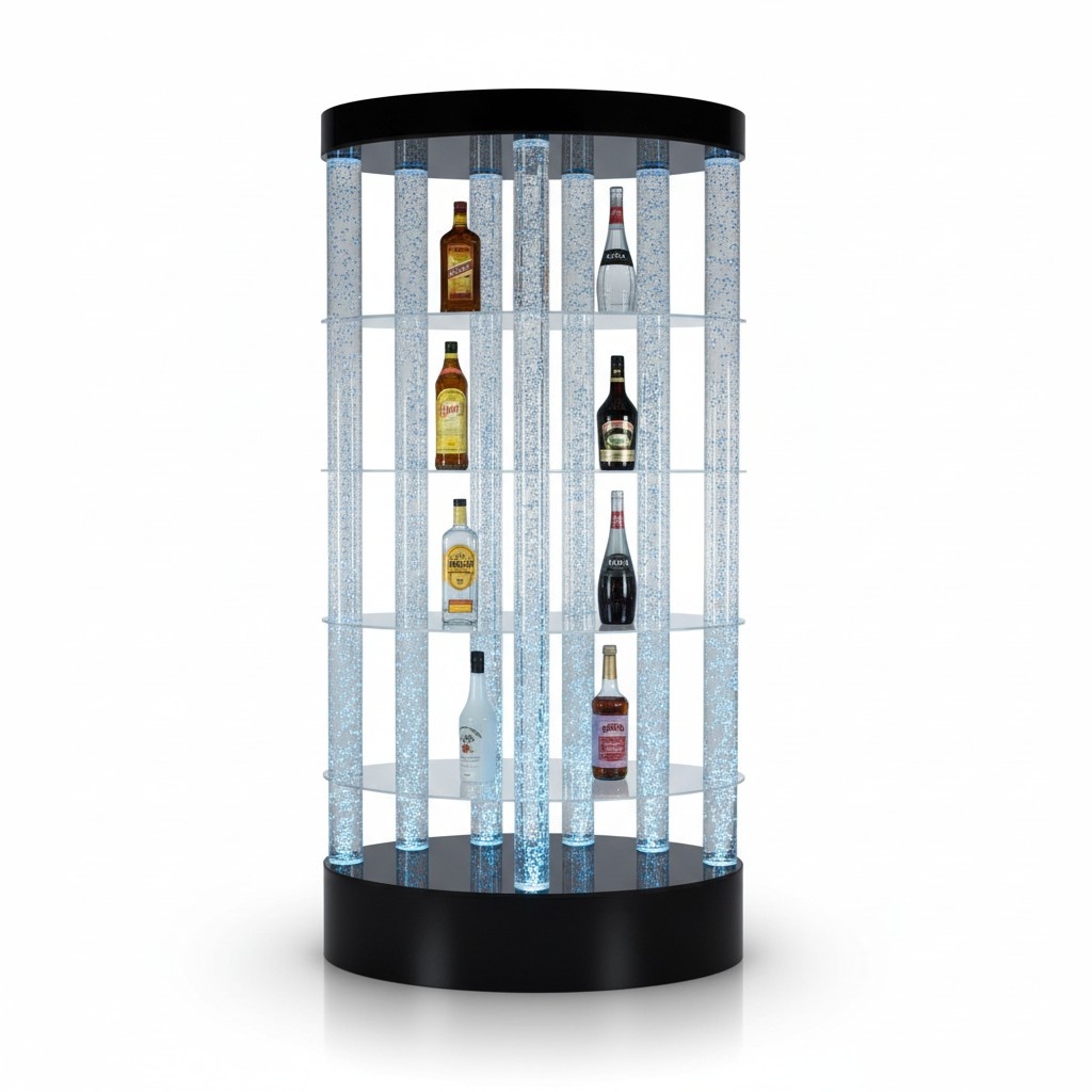 Designer Bar Empfangs Tresen Wasserwand Wassersäule Theke Regale