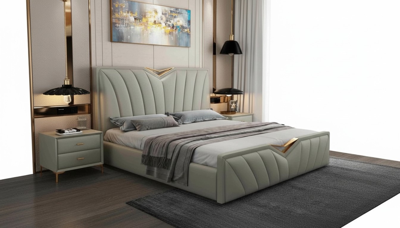 Designer Bett Schlafzimmer Betten Leder Hotel Italienische Möbel