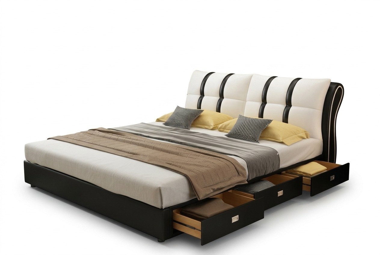 Designer Bett Schlafzimmer Betten Textil Hotel Luxus Polster Sitz