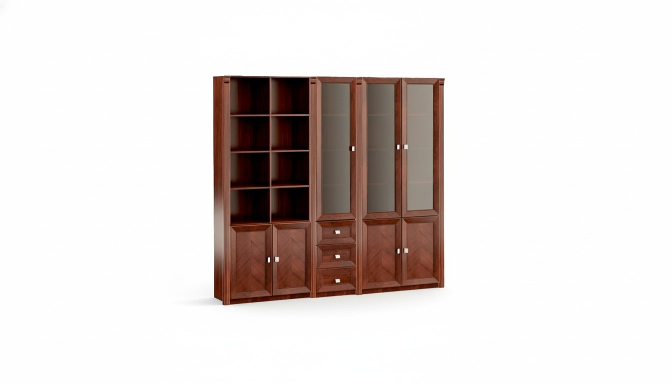 Designer Brauner Büroschrank Massivholz Aktenschrank Robuster Schrank