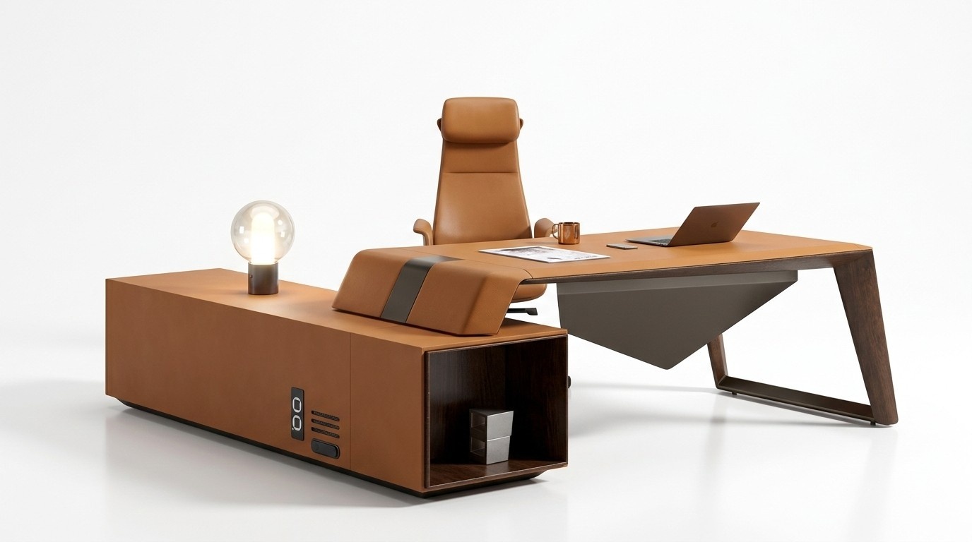 Designer Büro Arbeit Zimmer Set Sessel Eckschreibtisch Komplett Set Möbel