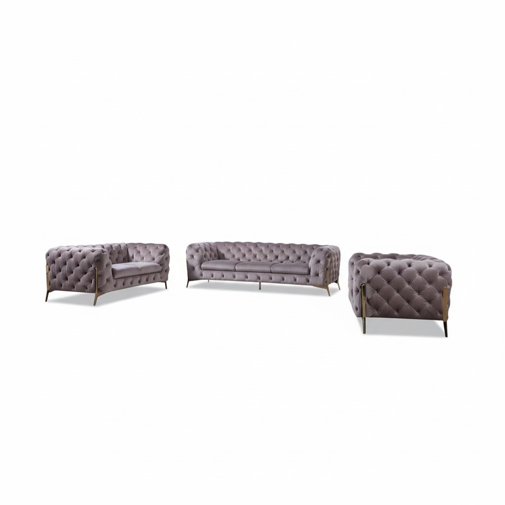 Designer Chesterfield Sofagarnitur Sofa Couch Polster Set 321 Sitzgarnitur