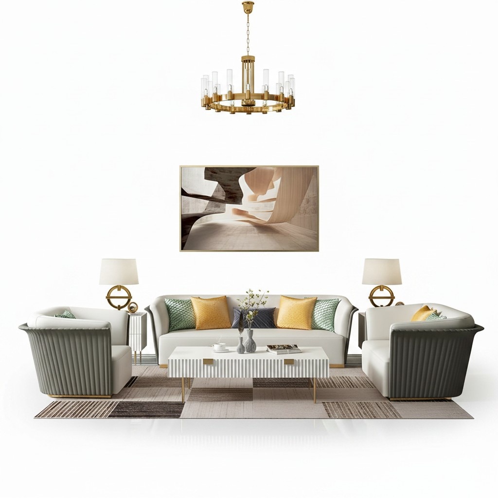 Designer Couch Polster Sitz Garnitur Sofa Garnituren Samt 3+1+1 Italien