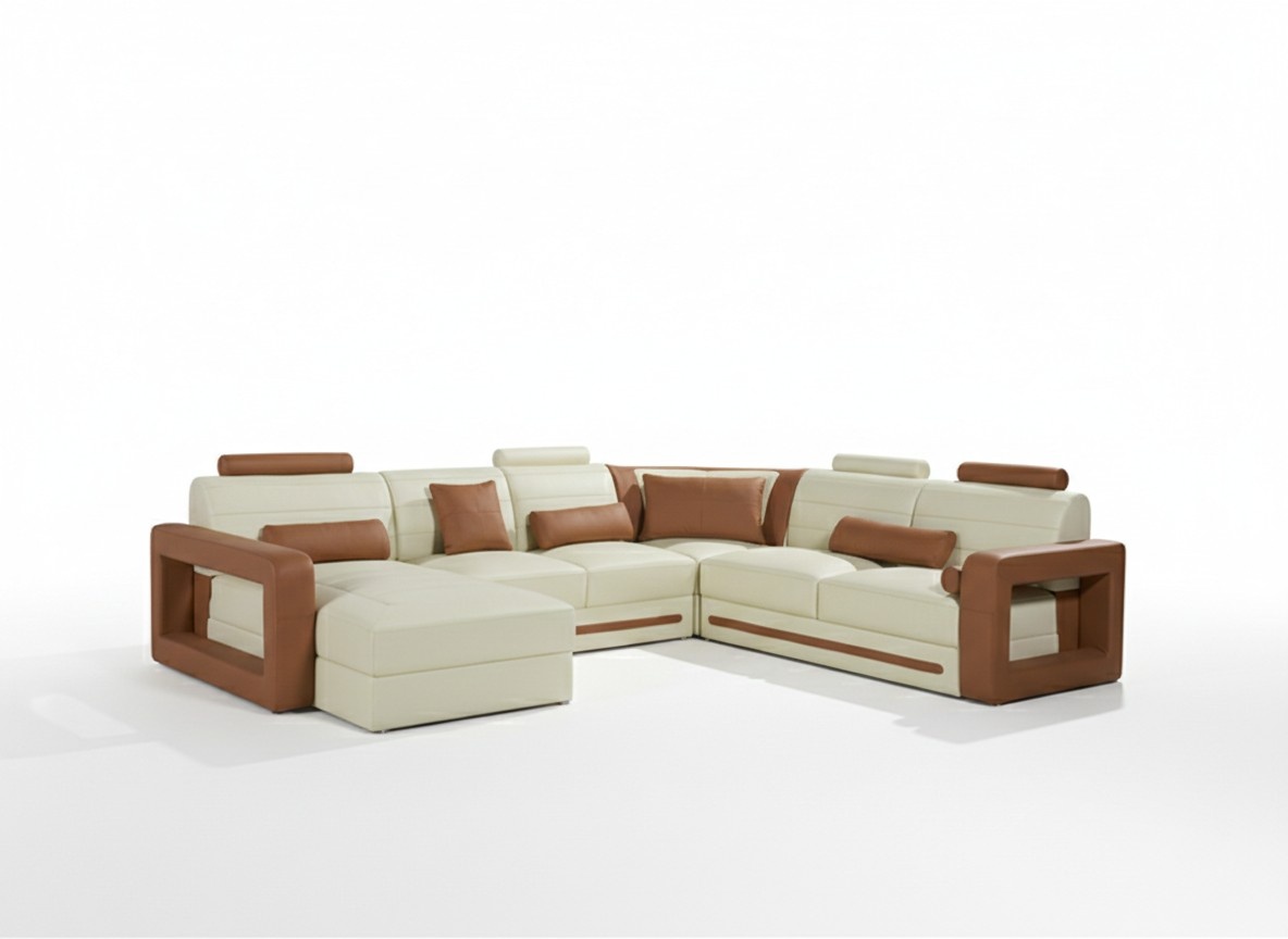 Designer Couch U Form Ecksofa Polster Couch Leder Garnituren