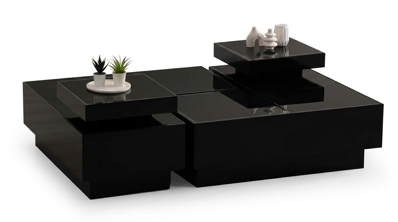 Designer Couchtisch Luxus Holz stilvolle Beistelltische modernes Wohnambiente