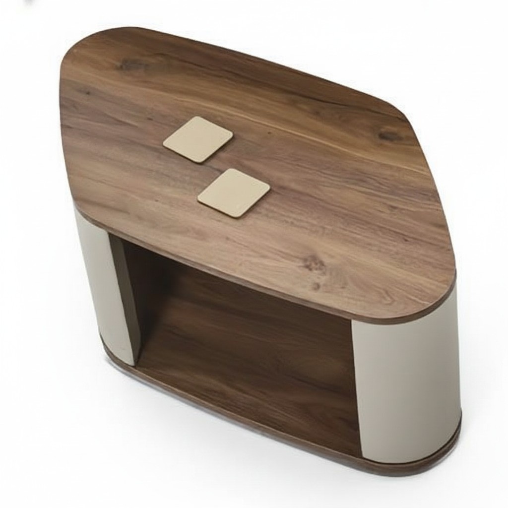 Designer Couchtisch Mit Regal Holztisch Stauraum Arbeitszimmer Büromöbel