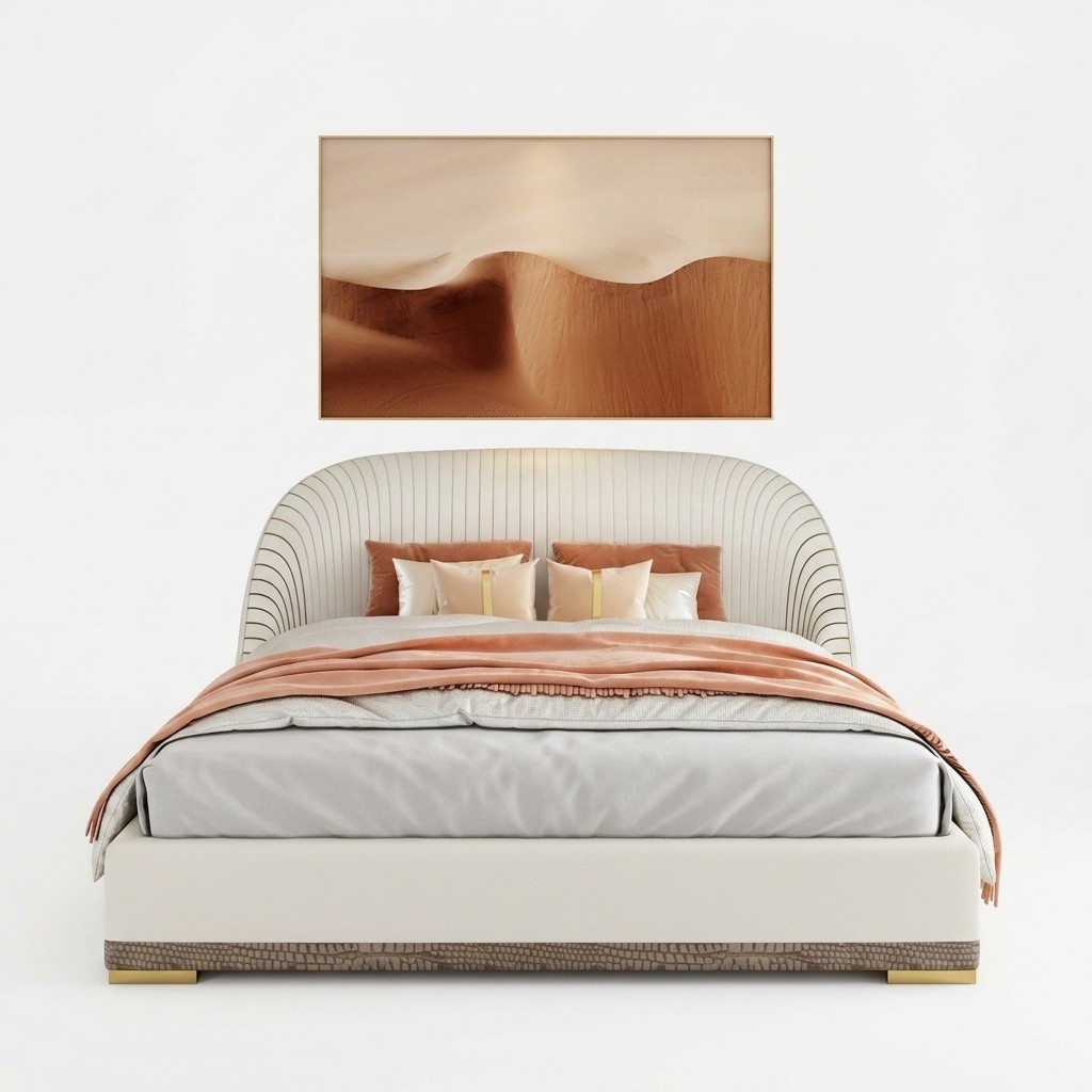 Designer Doppelbett Bett Hotel Luxus Leder Schlafzimmer 150/180x200cm